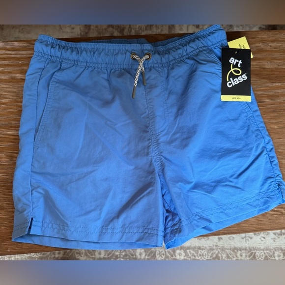 NWT Boy's Art Class Mid-Thigh Length Pull On Swim Trunks Drawstring UPF 50+ - Picture 2 of 2